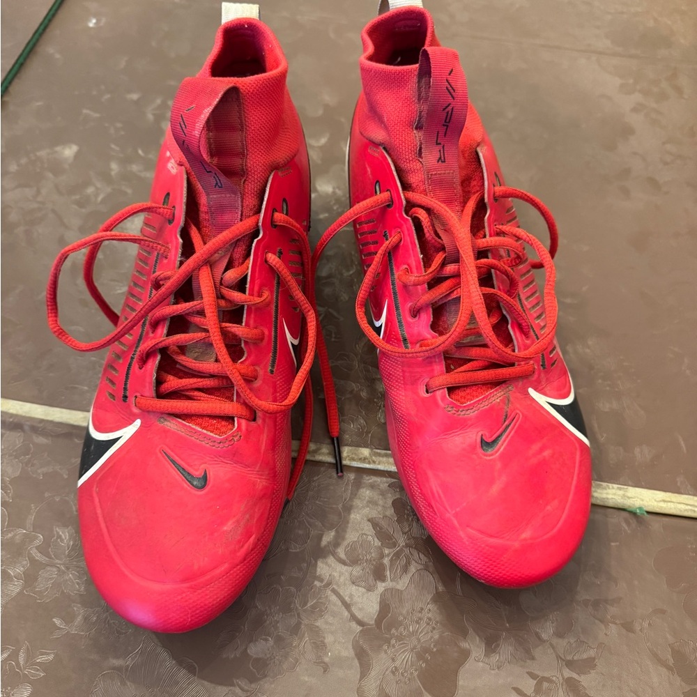 Nike Red High-Top Cleats 
Gentle use